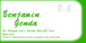 benjamin genda business card